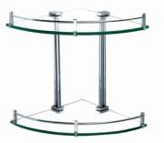 Bathroom Accessories SCS-02 Clear Corner Double Glass Shelf 
